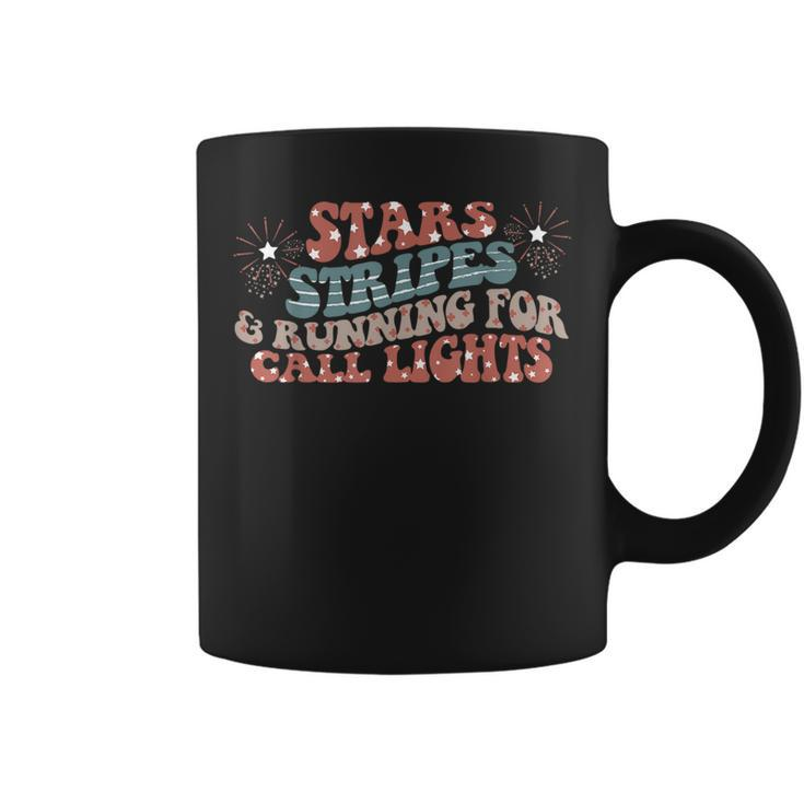 Er Nurse 4Th July Stars Stripes And Running For Call Lights Running Funny Gifts Coffee Mug