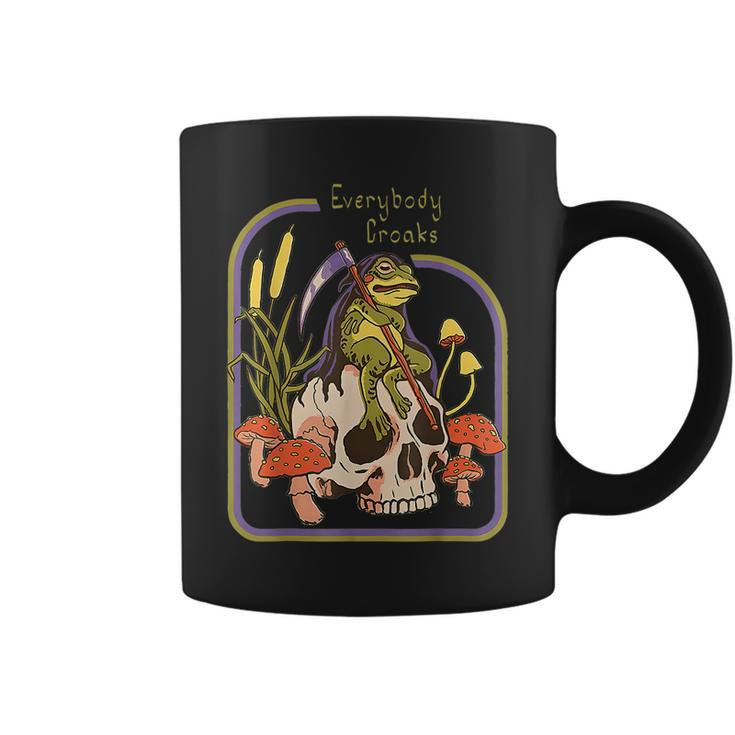 Everybody Croaks Frog Skull Mushroom - Everybody Croaks  Coffee Mug