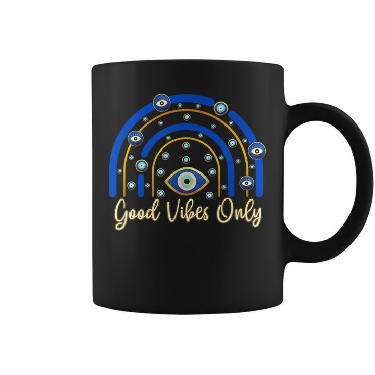Evil Eye Rainbow Mystical Celestial Good Vibes Only  Gift For Women Coffee Mug