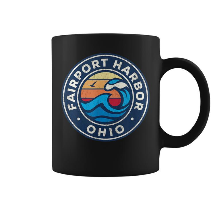 Fairport Harbor Ohio Oh Vintage Nautical Waves Coffee Mug