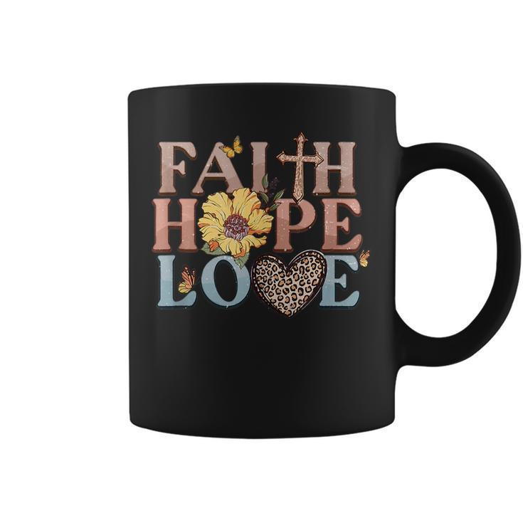Faith Hope Love Leopard Jesus Christian Religious Boho  Faith Funny Gifts Coffee Mug