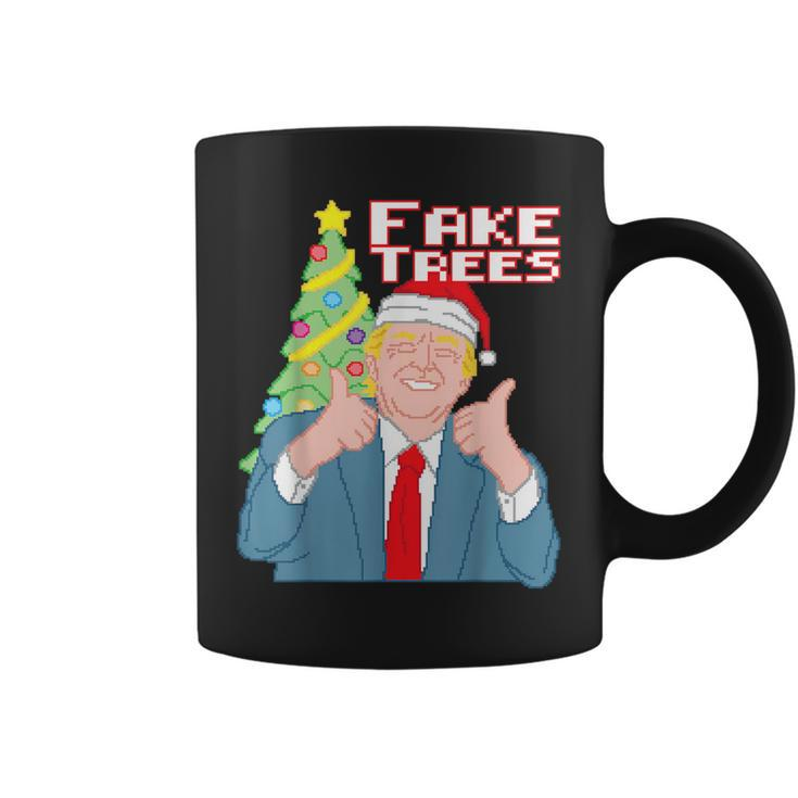 Fake Trees Us President Donald Trump Ugly Christmas Sweater Coffee Mug