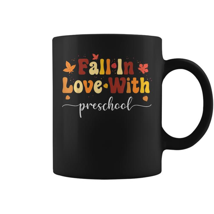 Fall Teacher Fall In Love With Preschool Thanksgiving Coffee Mug