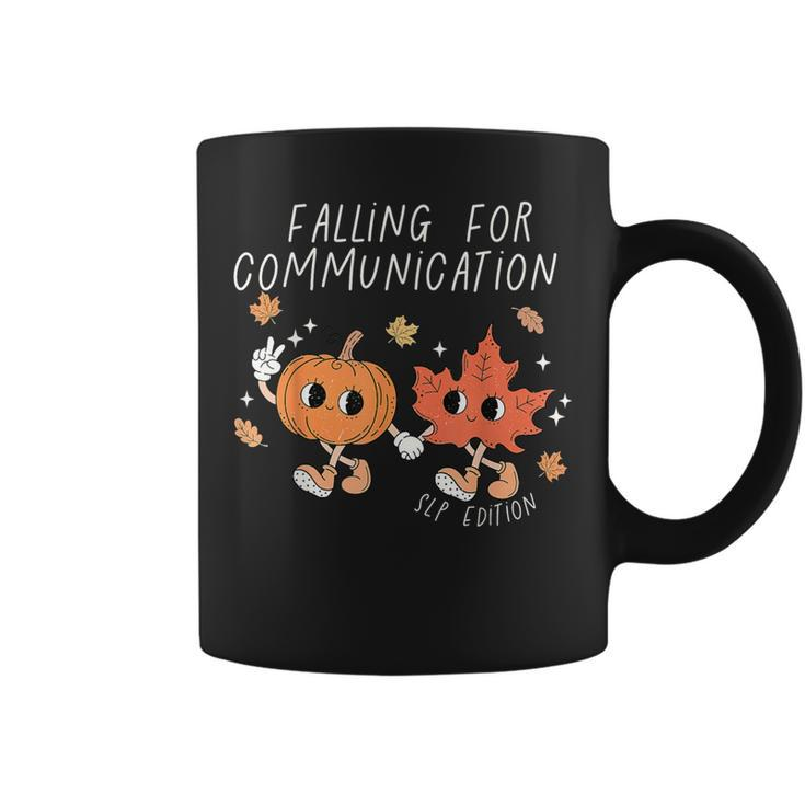 Falling For Communication Slp Speech Therapy Fall Pumpkin Coffee Mug