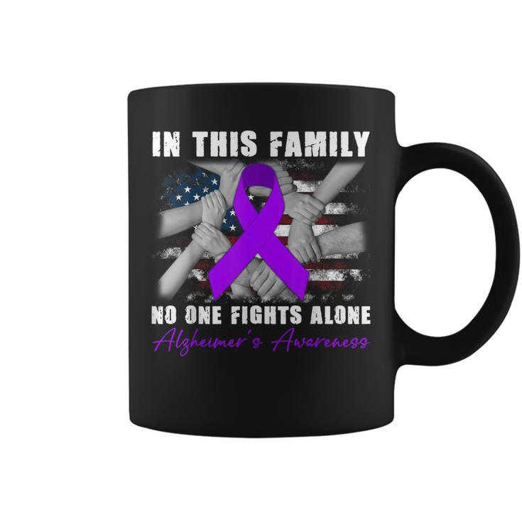 In This Family No One Fight Alone Alzheimers Awareness Month Coffee Mug