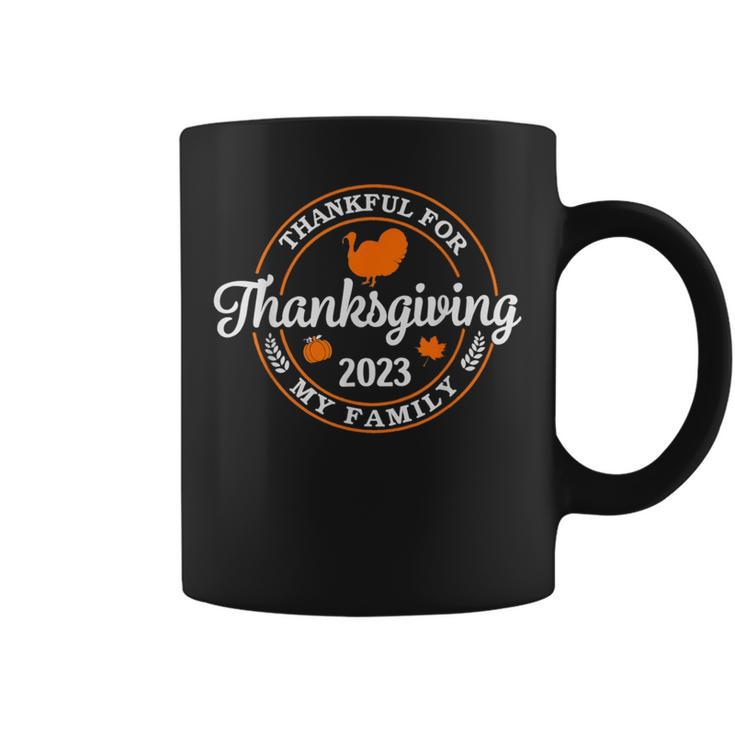 Family Thanksgiving 2023 Thankful For My Tribe Group Autumn Coffee Mug