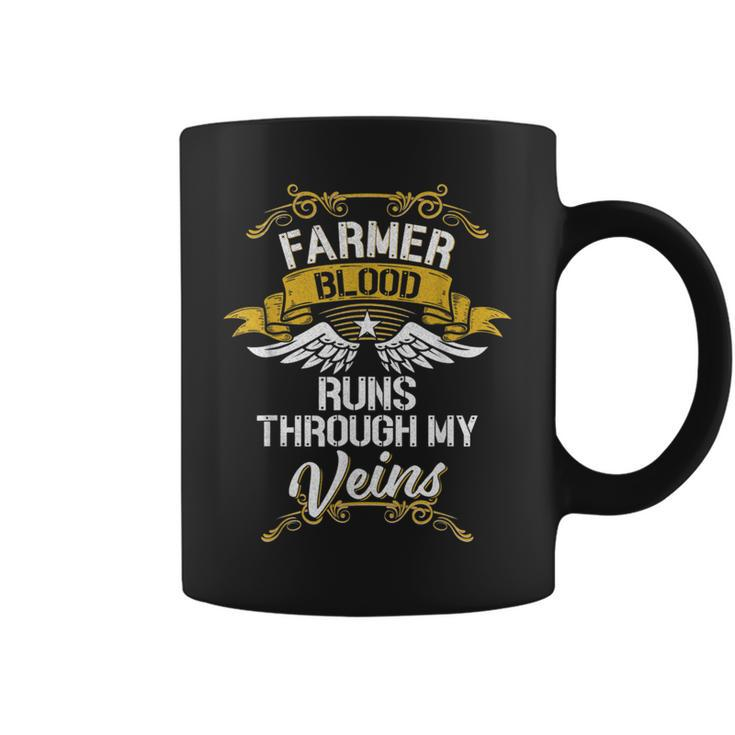 Farmer Blood Runs Through My Veins Coffee Mug