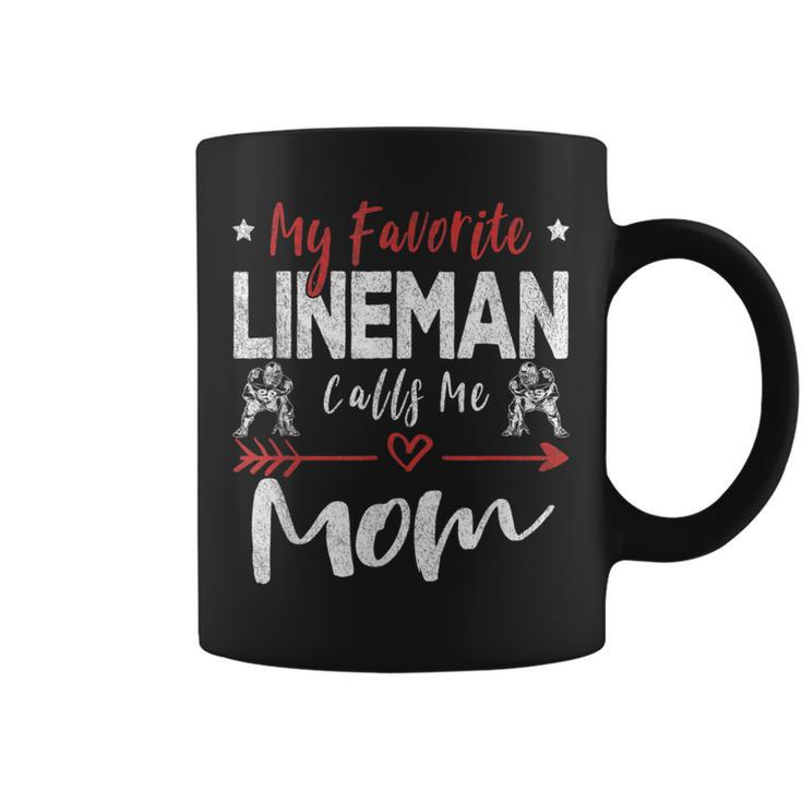 My Favorite Lineman Calls Me Mom Football Player Coffee Mug