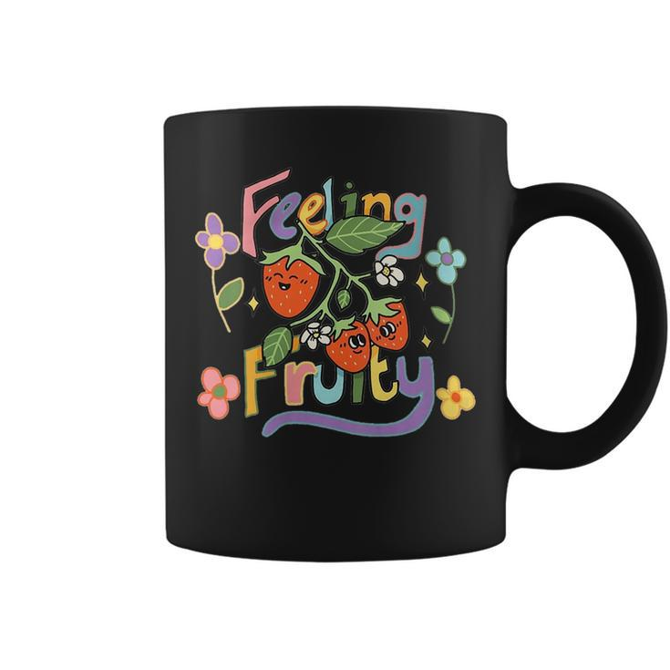 Feeling Fruity Lesbian Gay Lgbtq Pride Month Groovy Flowers Gift For Womens Coffee Mug