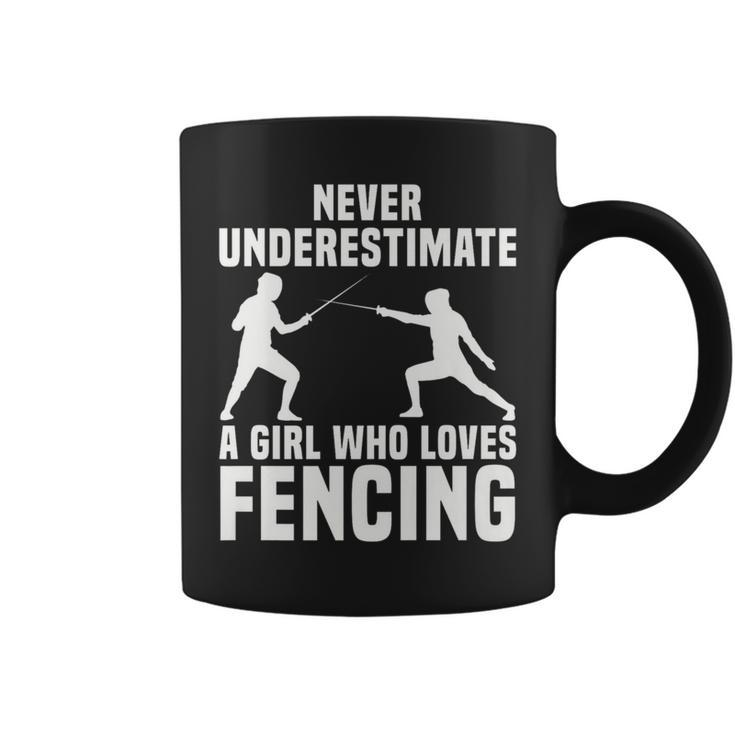 Fencing Parry Girl Loves Fencing Game Never Underestimate Coffee Mug