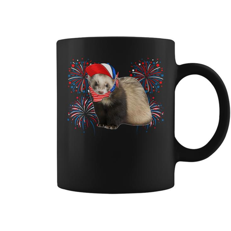 Ferret 4Th Of July American Flag Fireworks Costume Animal Coffee Mug
