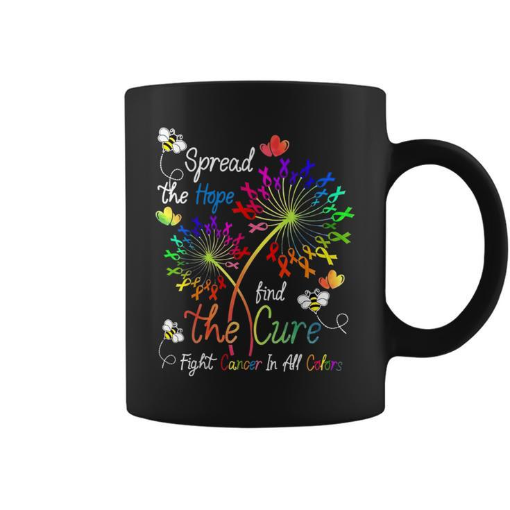 Fight Cancer In All And Every Color Ribbons Flower Heart Coffee Mug