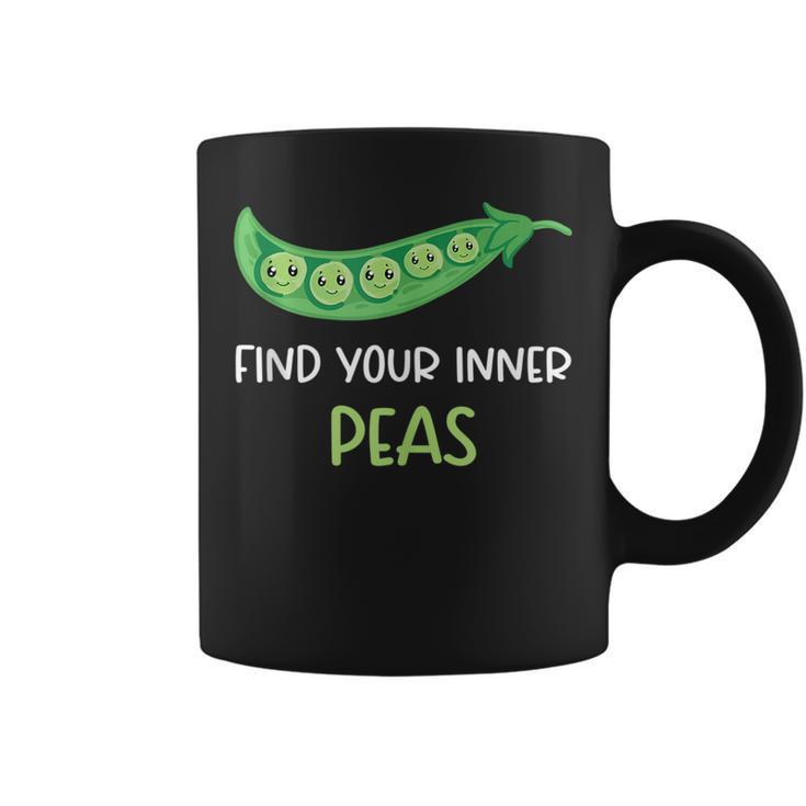 Find Your Inner Peas - Funny Pea Pun Jokes Motivational Pun  Coffee Mug