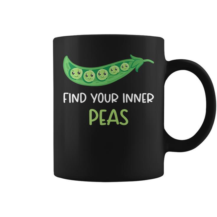 Find Your Inner Peas - Funny Pea Pun Jokes Motivational Pun   Coffee Mug