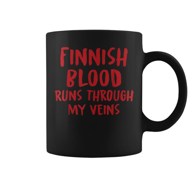 Finnish Blood Runs Through My Veins Novelty Sarcastic Word Coffee Mug