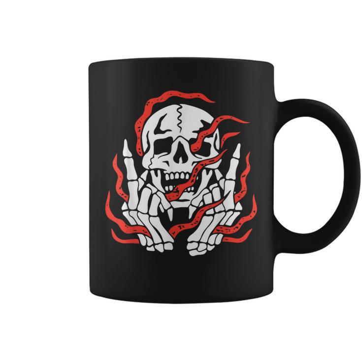 Fire Skeleton Halloween Costume Scary Goth Gothic Skull Coffee Mug
