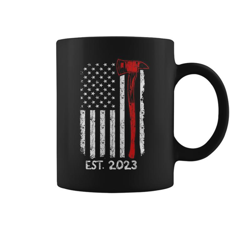 Firefighter Est 2023 Graduation 23 Fire Academy Exam Us Flag  Coffee Mug