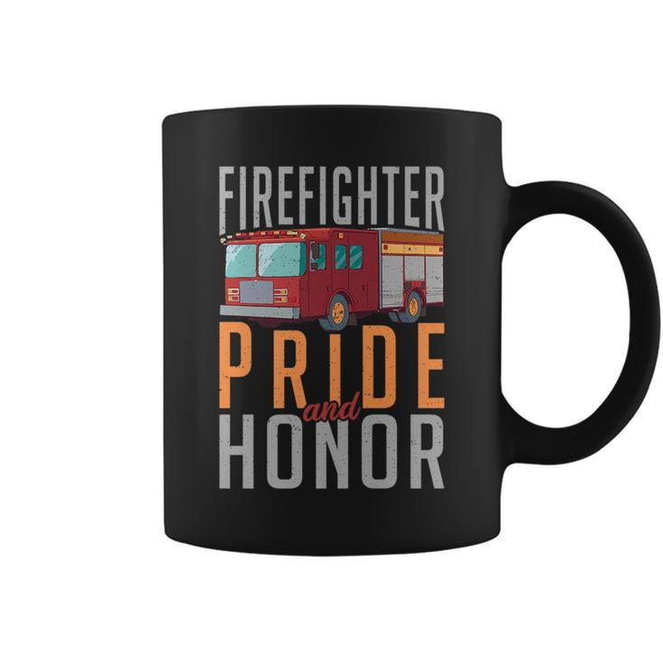 Firefighter Pride And Honor Fire Rescue Fireman   Coffee Mug