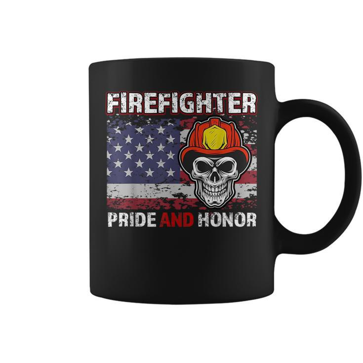 Firefighter Pride And Honor Flag American Fathers Day  Coffee Mug