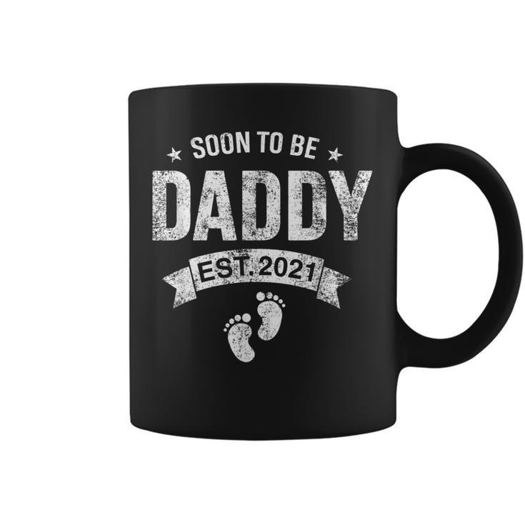 First Daddy New Dad Gift  Soon To Be Daddy Est 2021  Coffee Mug