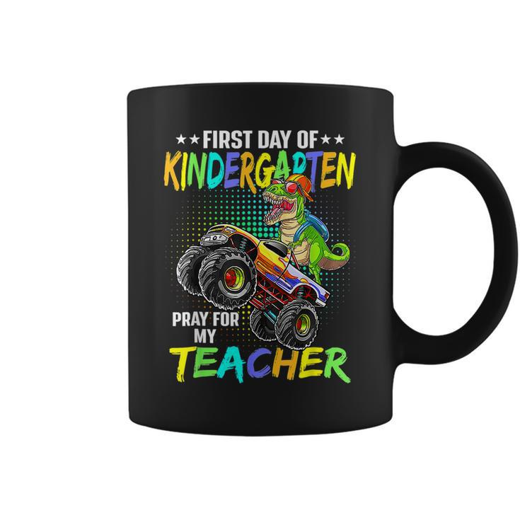 First Day Kindergarten Pray For My Teacher Dinosaur 1St Day  Coffee Mug