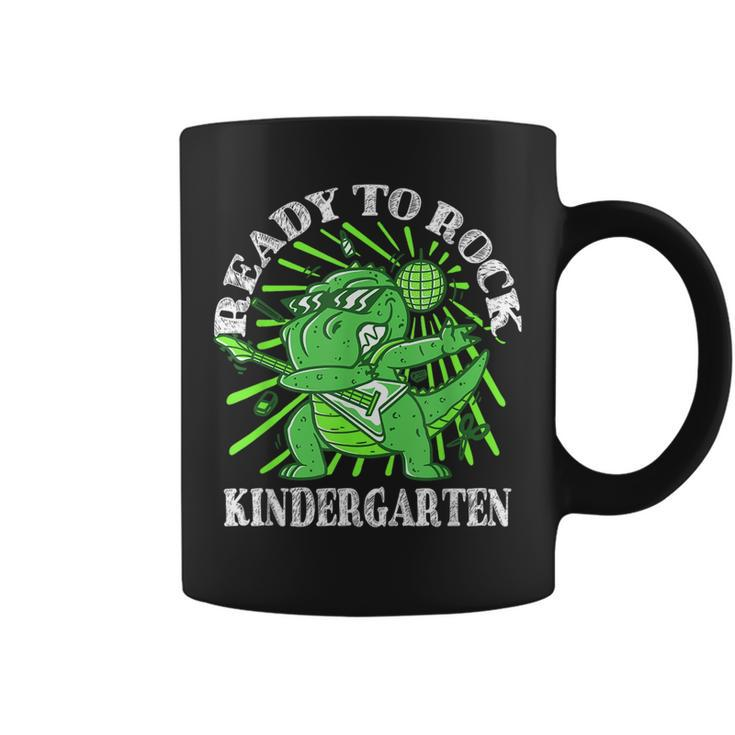 First Day Of Kindergarten T Rex Ready To Rock Kindergarten  Coffee Mug
