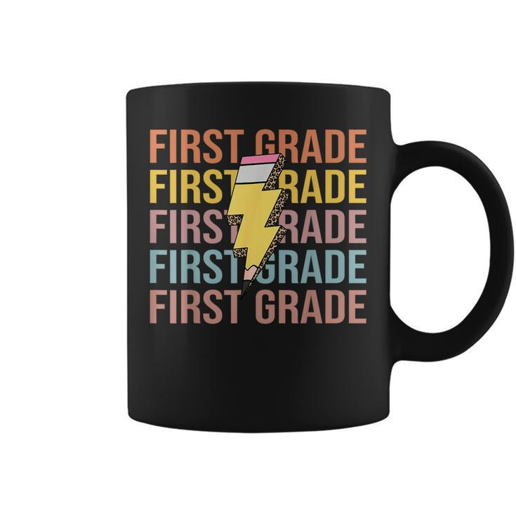 First Grade Teacher Lightning Pencil Bolt Back To School Coffee Mug