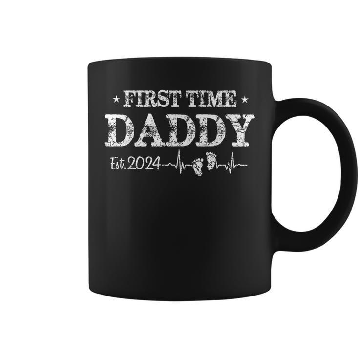 First Time Daddy New Dad Est 2024 Fathers Day Coffee Mug