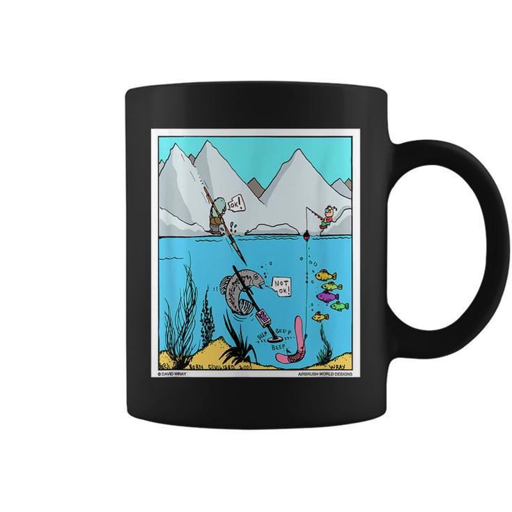 Fish With Metal Detector Funny Fishing Treasure Hunter Gift Coffee Mug