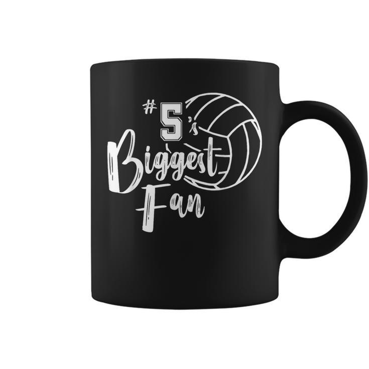 Five 5'S Biggest Fan Volleyball Mom Volleyball Dad Coffee Mug