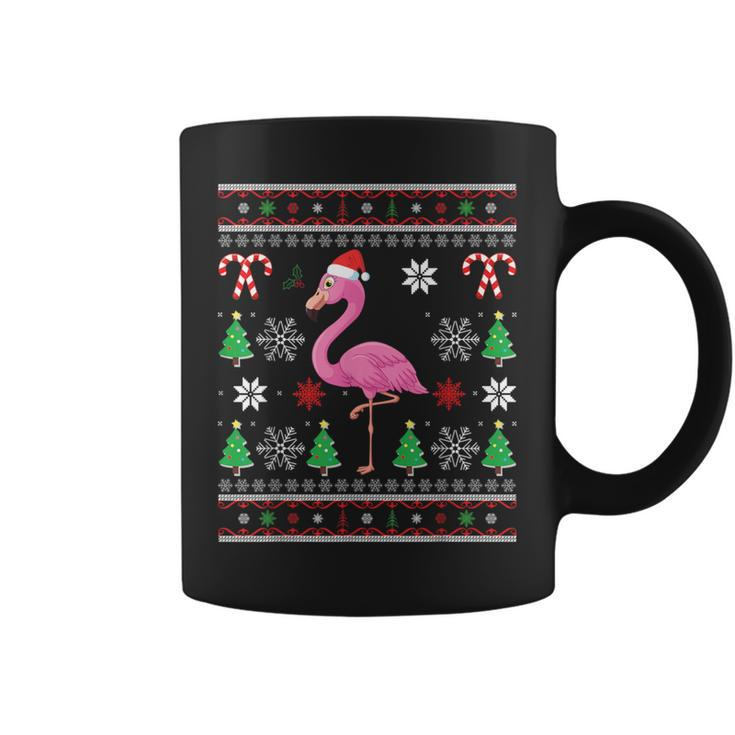 Flamingo Christmas Lights Santa Hat Ugly Christmas Sweater Coffee Mug