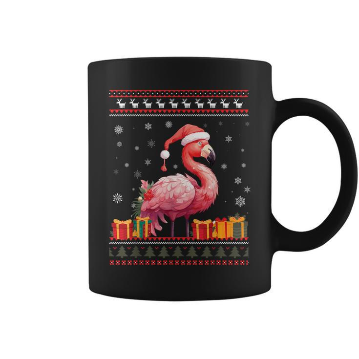 Flamingo Christmas Santa Hat Ugly Christmas Sweater Coffee Mug
