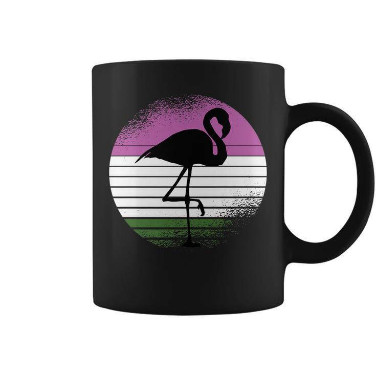 Flamingo Lgbt-Q Retro Vintage Bird Gender-Queer Pride Ally   Pride Month Funny Designs Funny Gifts Coffee Mug