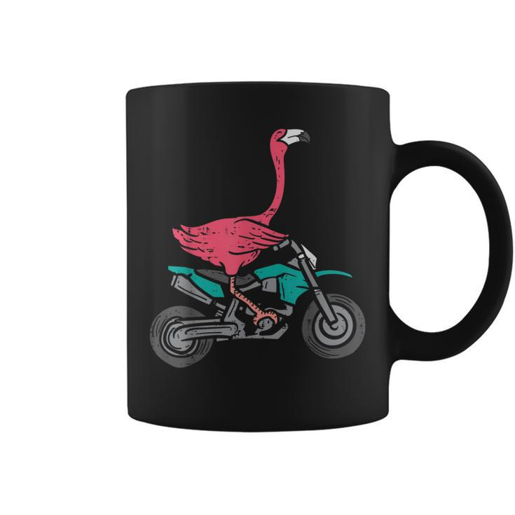 Flamingo Riding Dirt Bike Funny Motocross Biker Women Girls  Biker Funny Gifts Coffee Mug