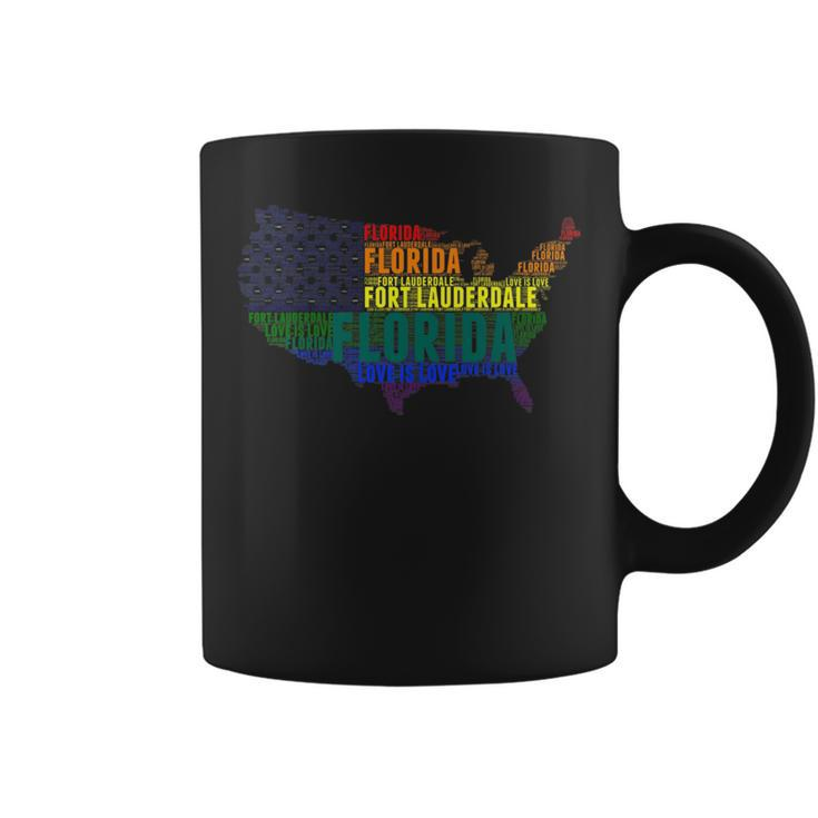 Florida Fort Lauderdale Love Wins Equality Lgbtq Pride   Coffee Mug