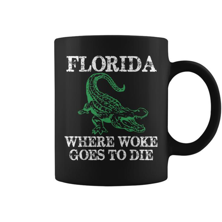 Florida Is Where Woke Goes To Die Crocodile Alligator  Coffee Mug