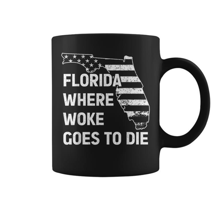 Florida Where Woke Goes To Die Funny Retro  Coffee Mug