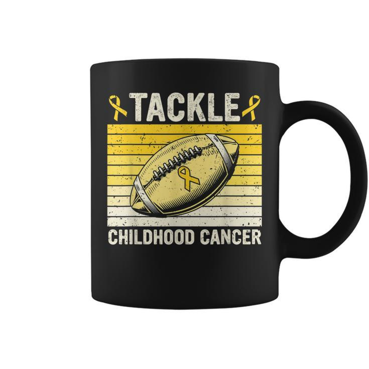 Football Tackle Childhood Cancer Awareness Survivor Support Coffee Mug