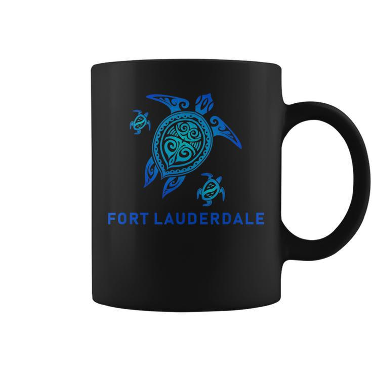 Fort Lauderdale Florida  Sea Blue Tribal Turtle Coffee Mug