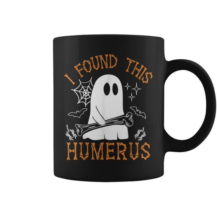 I Found This Humerus Halloween Ghost Skeleton Coffee Mug