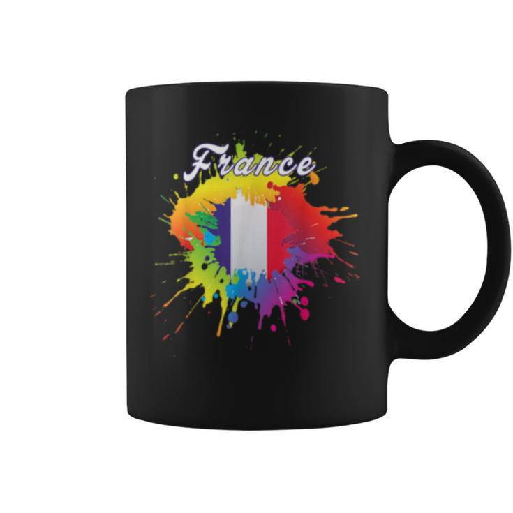 France Flag Pride Gay Colorful Splash French Flag Gift  Coffee Mug