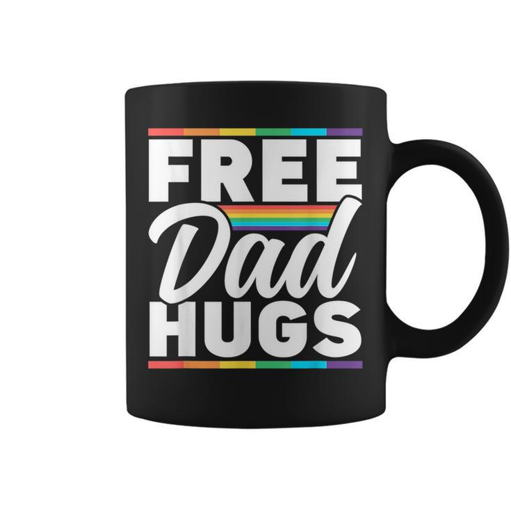 Free Dad Hugs Rainbow Lgbtq Proud Gay Pride Father Daddy  Coffee Mug