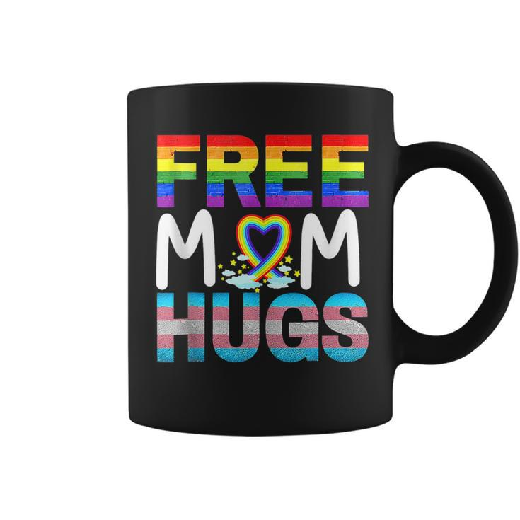 Free Mom Hugs  Gay Pride Gift Transgender Rainbow Flag  Coffee Mug