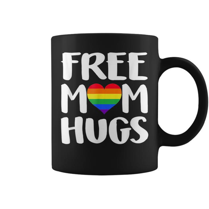 Free Mom Hugs Heart Rainbow Flag Lgbt Pride Month  Coffee Mug