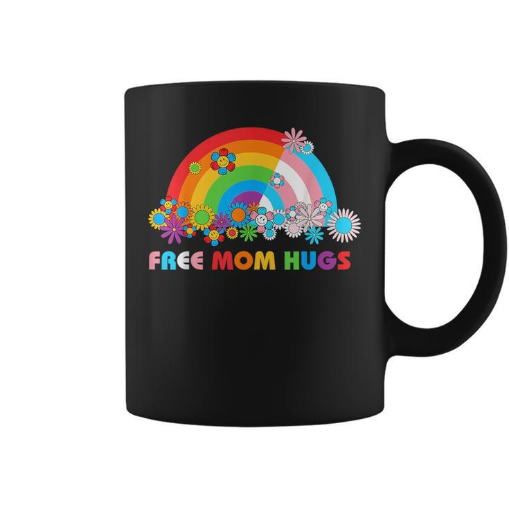 Free Mom Hugs Lgbt Pride Gay Lesbian Transgender Rainbow  Coffee Mug
