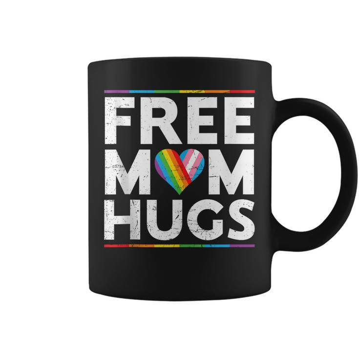 Free Mom Hugs Lgbt Pride Parades Rainbow Transgender Flag  Coffee Mug