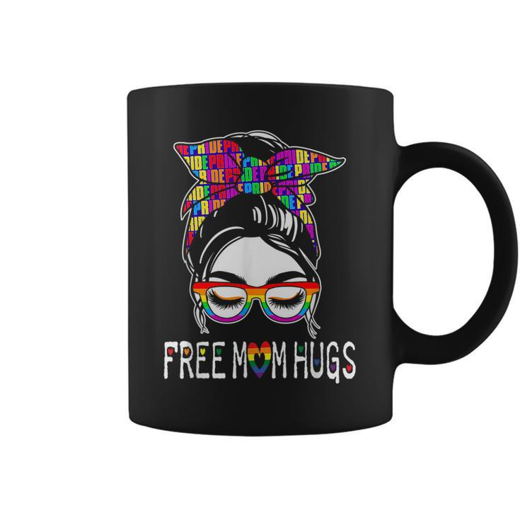 Free Mom Hugs Lgbtq Rainbow Flag Gay Pride Ally Sunflower  Coffee Mug