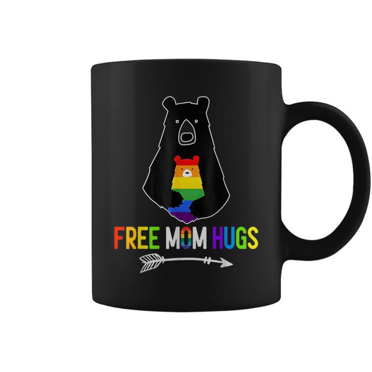 Free Mom Hugs Pride Lgbtq Gay Rainbow Flag Mama Bear Coffee Mug