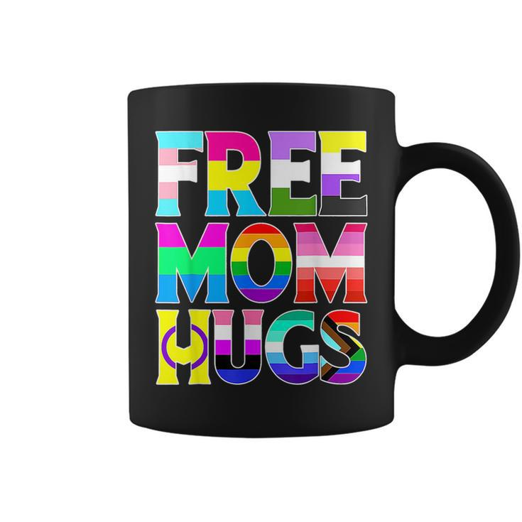 Free Mom Hugs Rainbow Flag Lgbtq Pride Month Cute Trans  Coffee Mug