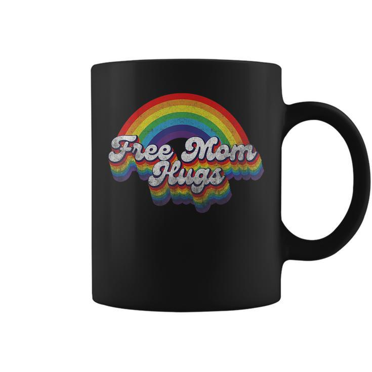 Free Mom Hugs Rainbow Retro Lgbt Flag Lgbt Pride Month  Coffee Mug